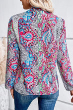 Load image into Gallery viewer, Multicolor Vintage Boho Paisley Print Notched Neck Blouse
