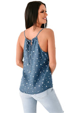 Load image into Gallery viewer, Blue Star Print Chambray Tank Top
