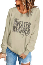 Load image into Gallery viewer, Khaki SWEATER WEATHER Leopard Print Pullover Sweatshirt
