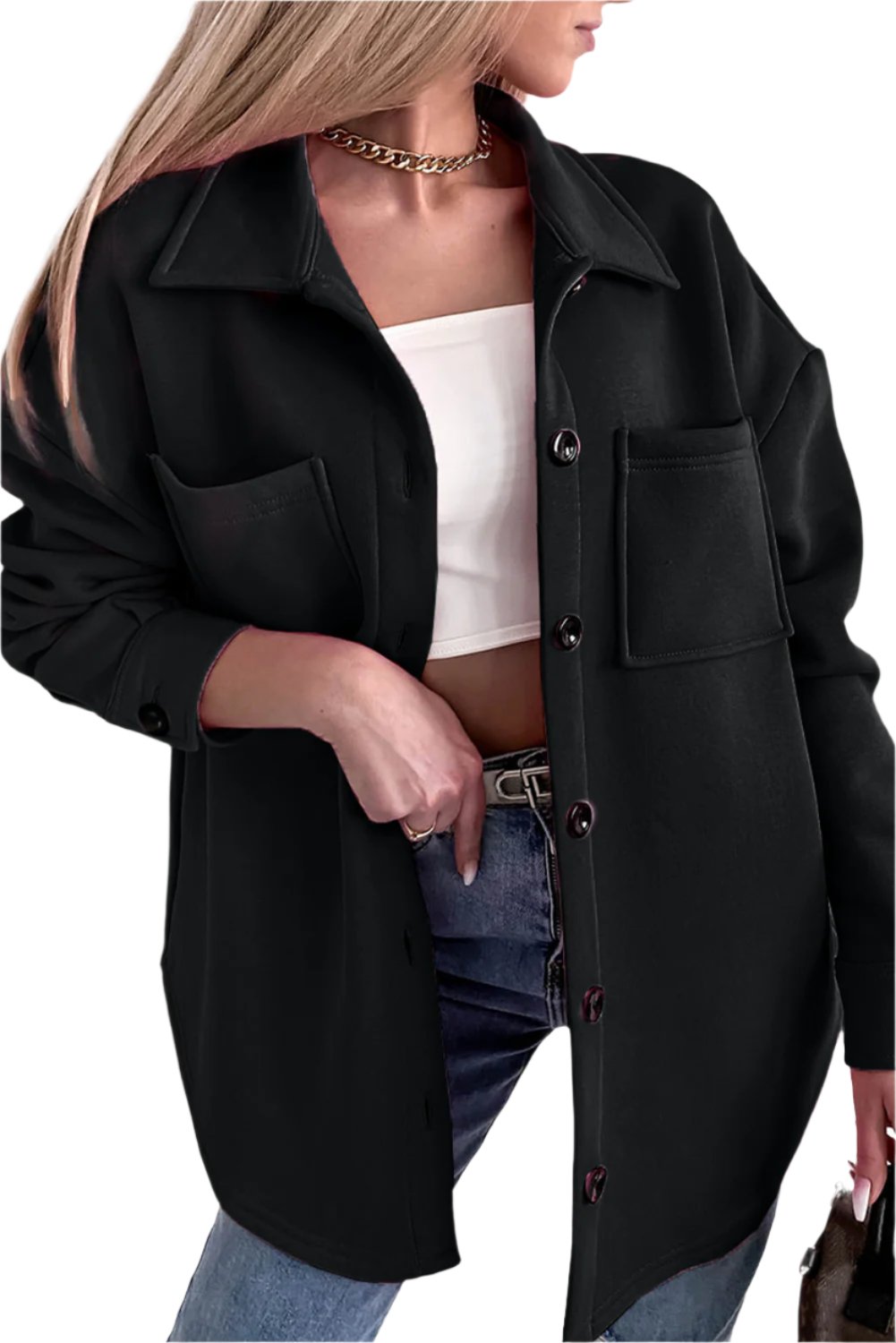 Black Sweatshirt Style Jacket