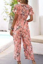 Load image into Gallery viewer, Pink Bow Knot Floral Print Jumpsuit
